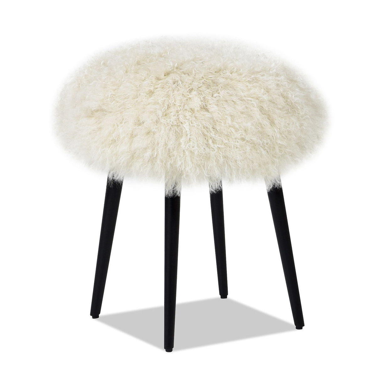 Alberta - Mongolian Sheepskin Round Ottoman by Couch.com