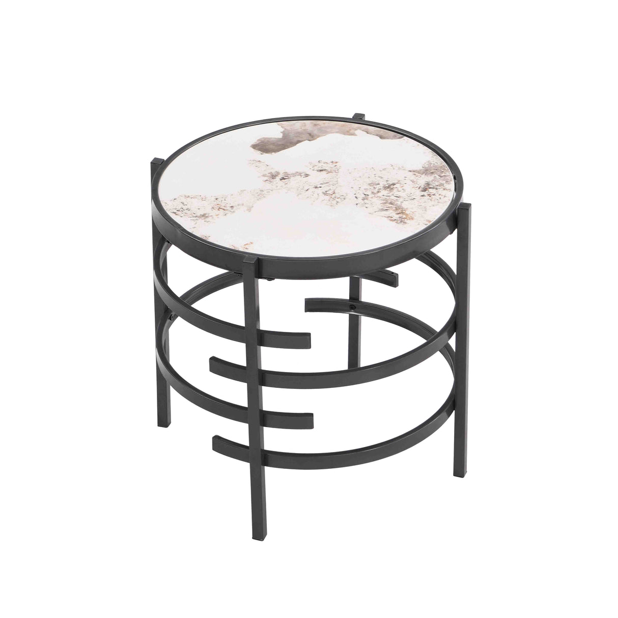 Elegant Pandora Sintered Stone End Table, Small Coffee Table For Living Room by Couch.com