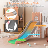 All-in-1 Toddler Slide Playset Playground with Tunnel and Ladder and Basketball-Pink