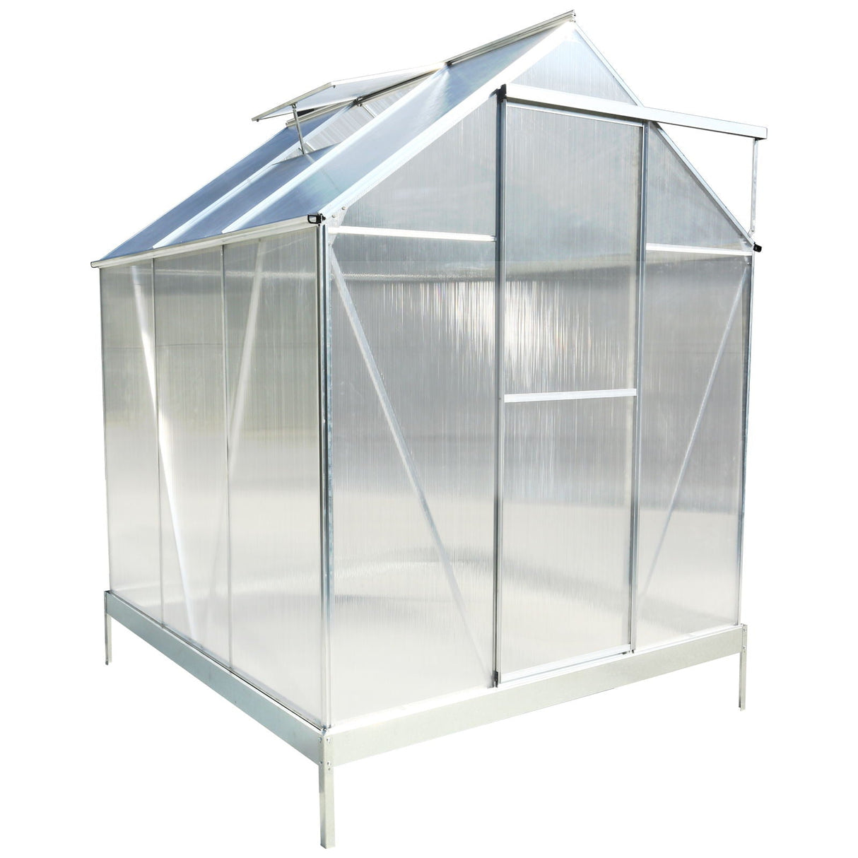 Polycarbonate Greenhouse, Heavy Duty Outdoor Aluminum Walk-In Green House Kit With Rain Gutter, Vent And Door For Backyard Garden by Couch.com