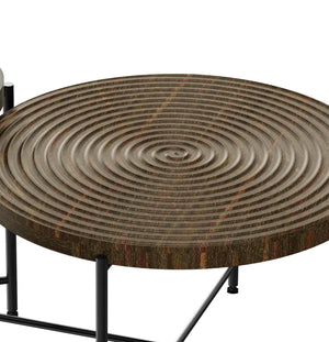 Coffee And End Table Set Waterproof Cover, Distressed Cylindrical Design, Legs Classic Rustic Charm (Set of 2) by Couch.com