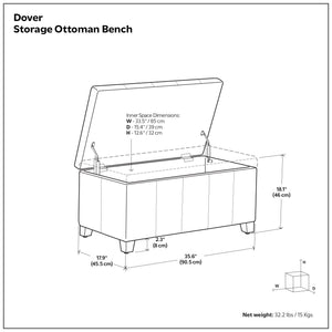 Dover - Upholstered Storage Ottoman Bench