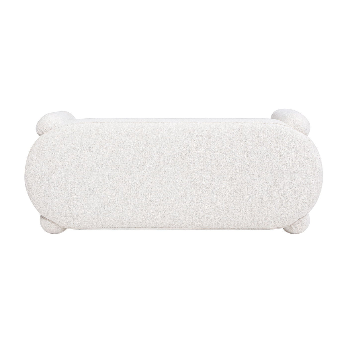 Hugo - Oval Fully Upholstered Bench - Milk Cream White by Couch.com
