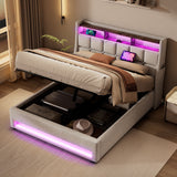Upholstered Platform Bed With A Hydraulic Storage System, LED And USB Charging (Without Mattress) by Couch.com