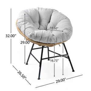 Couch.com Palos Outdoor Wicker Lounge Chair (Set of 2) Brown / Light Gray, Set of 2, Durable Design, Weather-Resistant, Fabric Construction, Gray Finish by Couch.com