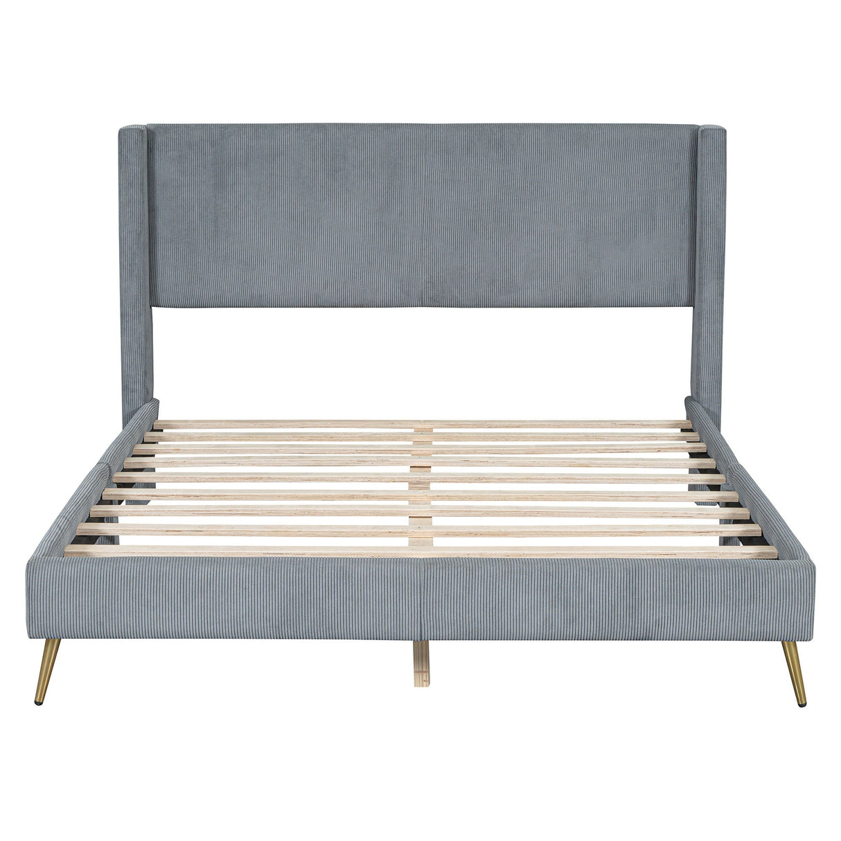 Platform Contemporary Bed With Legs And Upholstered Headboard by Couch.com