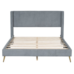 Platform Contemporary Bed With Legs And Upholstered Headboard by Couch.com