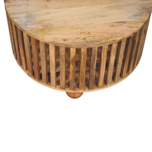 Slatted Round Coffee Table - Beige by Couch.com