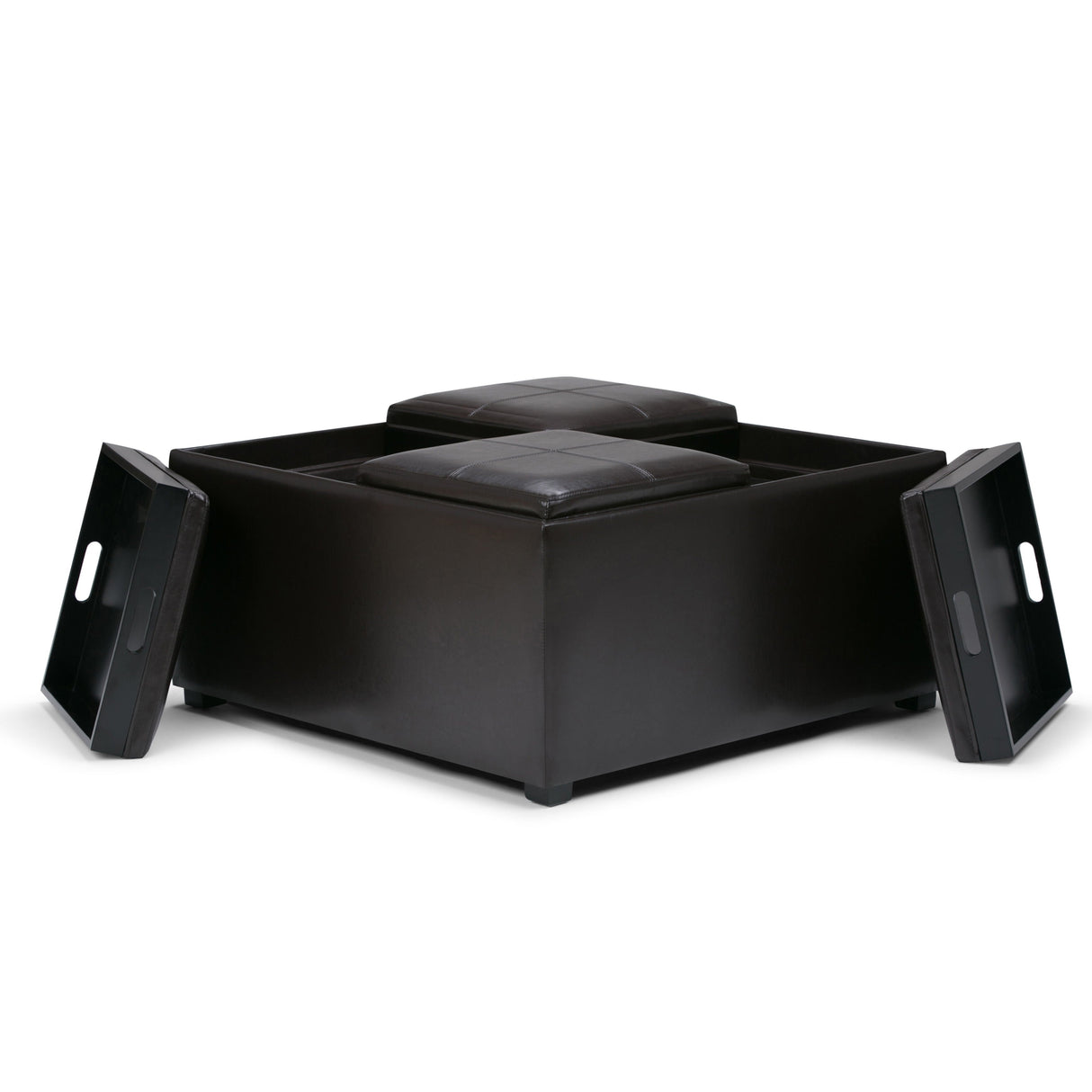 Avalon - Square Coffee Table Storage Ottoman - Tanners Brown by Couch.com