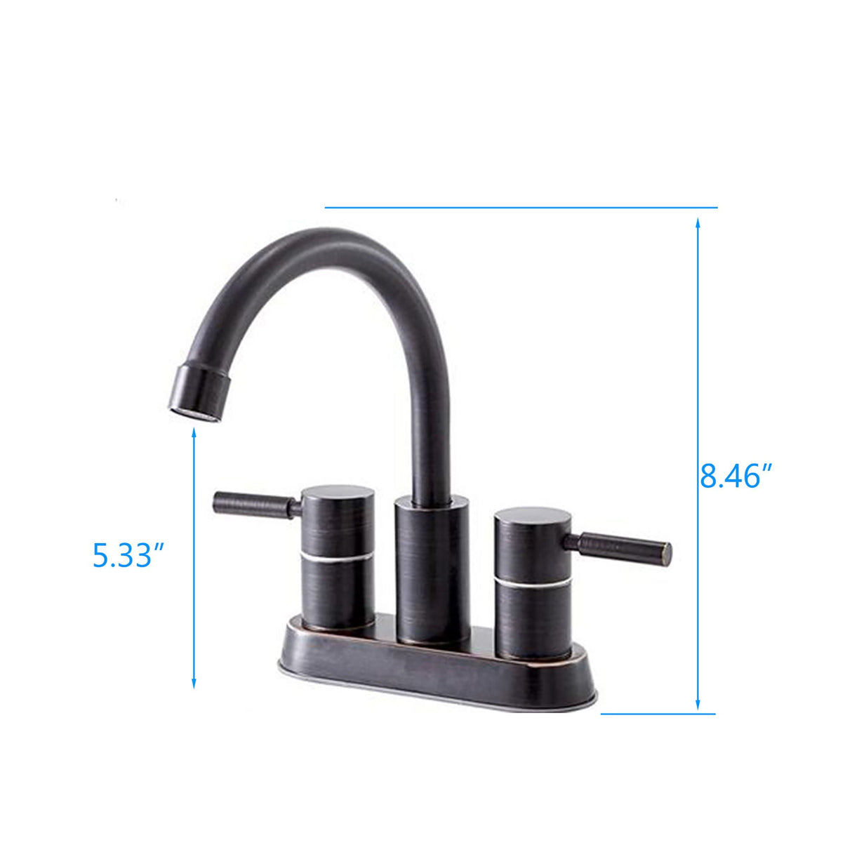 Elegant 2 Handle Bathroom Faucet With 360 Degree High Arc Swivel, Stainless Steel - Oil Rubbed Bronze by Couch.com