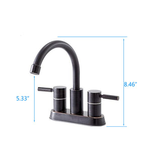 Elegant 2 Handle Bathroom Faucet With 360 Degree High Arc Swivel, Stainless Steel - Oil Rubbed Bronze by Couch.com