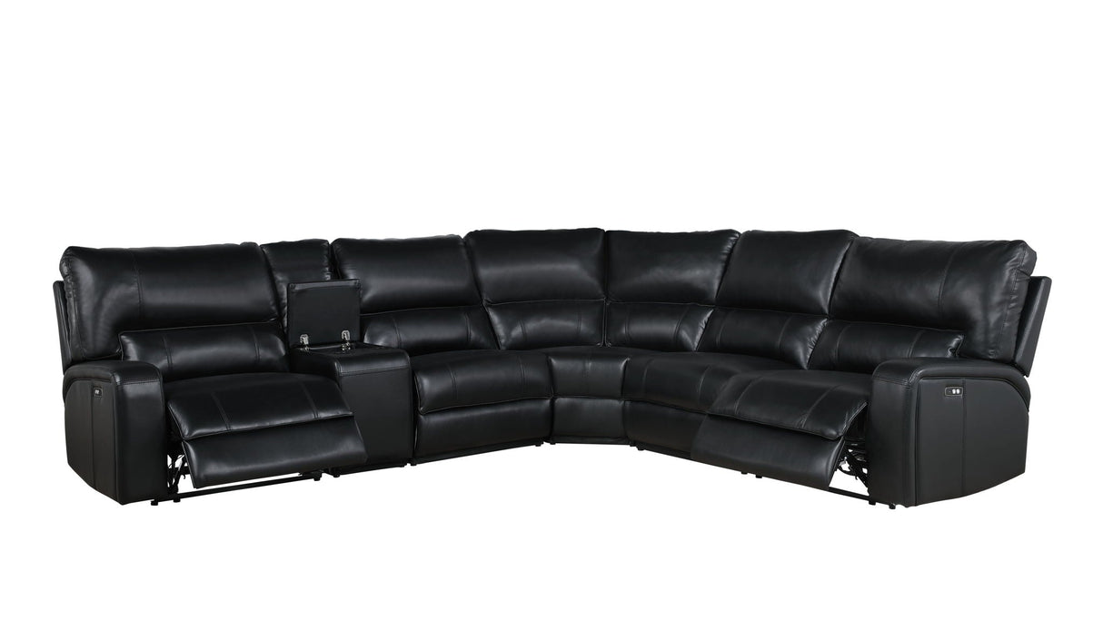 Saul - Power Recliner Sectional Sofa With USB Port Cupholder Console by Couch.com