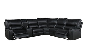 Saul - Power Recliner Sectional Sofa With USB Port Cupholder Console by Couch.com