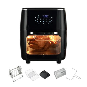 Large Capacity 13L Air Fryer with Transparent Rotating Oven