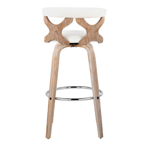 Gardenia - Contemporary Fixed Height Barstool With Swivel With Round Footrest (Set of 2) by Couch.com