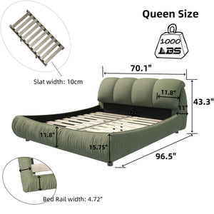 Luxury Upholstered Platform Bed With Oversized Padded Backrest And Solid Wood Frame by Couch.com