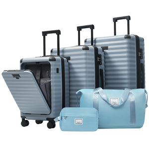 Deluxe 5-Piece Hard-Side Luggage Set with USB and TSA Security