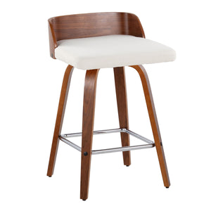 Maya - Mid Century Modern Fixed Height Counter Stool & Swivel With Square Footrest (Set of 2) by Couch.com