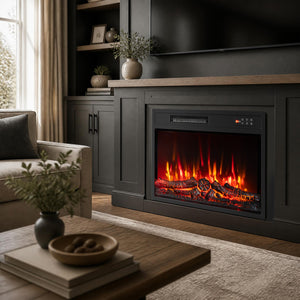 750/1500W Electric Fireplace Insert with Low Noise and Remote Control-23"