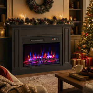 750/1500W Electric Fireplace Insert with Low Noise and Remote Control-23"