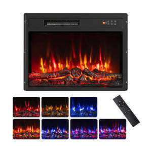 750/1500W Electric Fireplace Insert with Low Noise and Remote Control-23"
