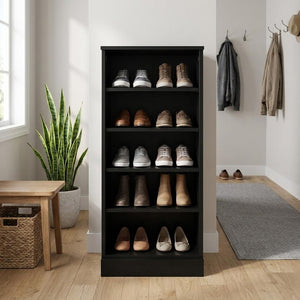 White Ten Pair Solid WoodShoe Storage Cabinet