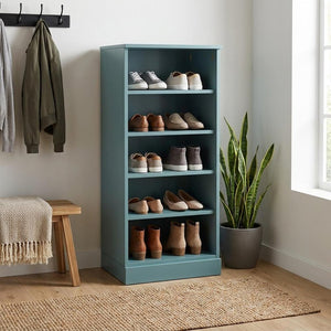 White Ten Pair Solid WoodShoe Storage Cabinet
