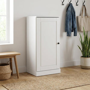 White Ten Pair Solid WoodShoe Storage Cabinet