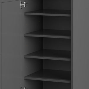 White Ten Pair Solid WoodShoe Storage Cabinet