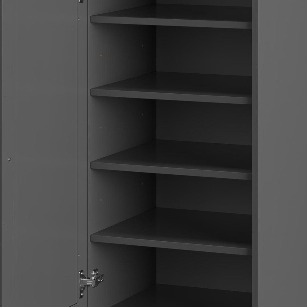 White Ten Pair Solid WoodShoe Storage Cabinet