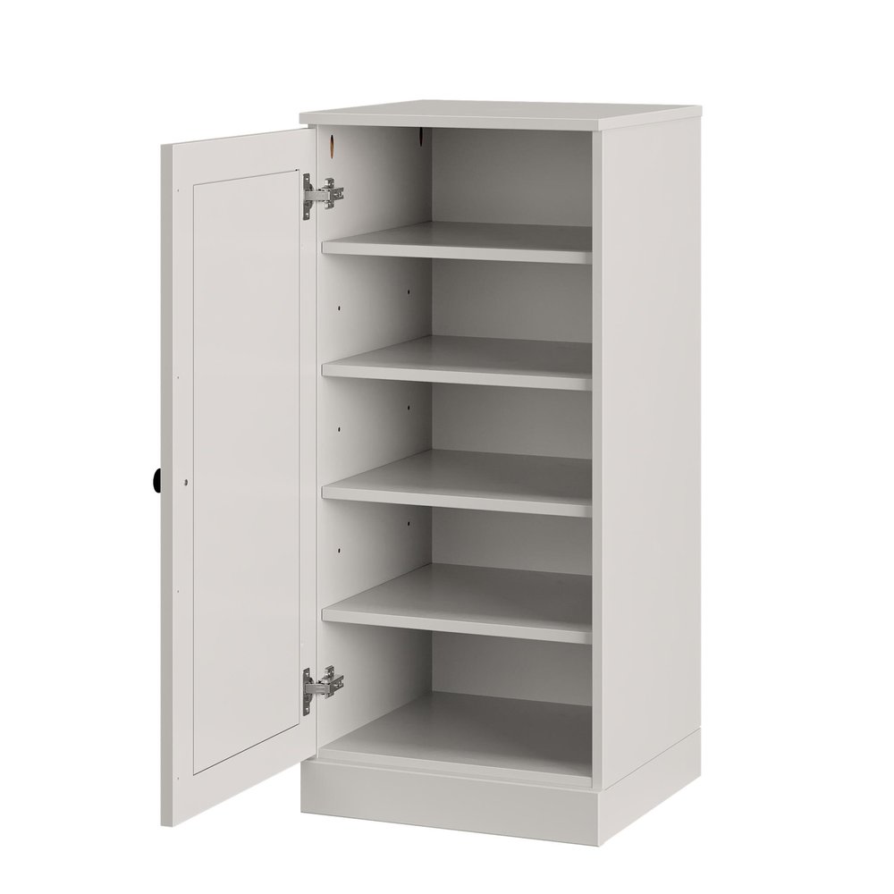 White Ten Pair Solid WoodShoe Storage Cabinet
