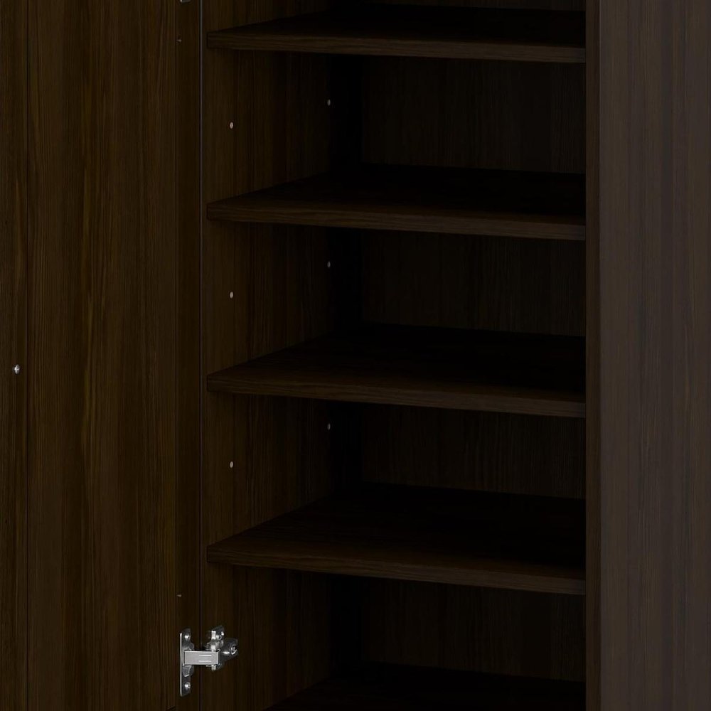 White Ten Pair Solid WoodShoe Storage Cabinet