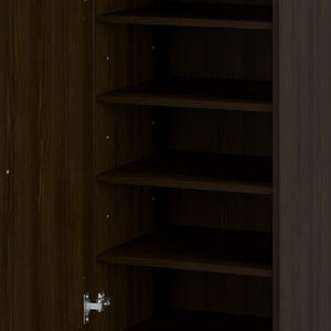 White Ten Pair Solid WoodShoe Storage Cabinet