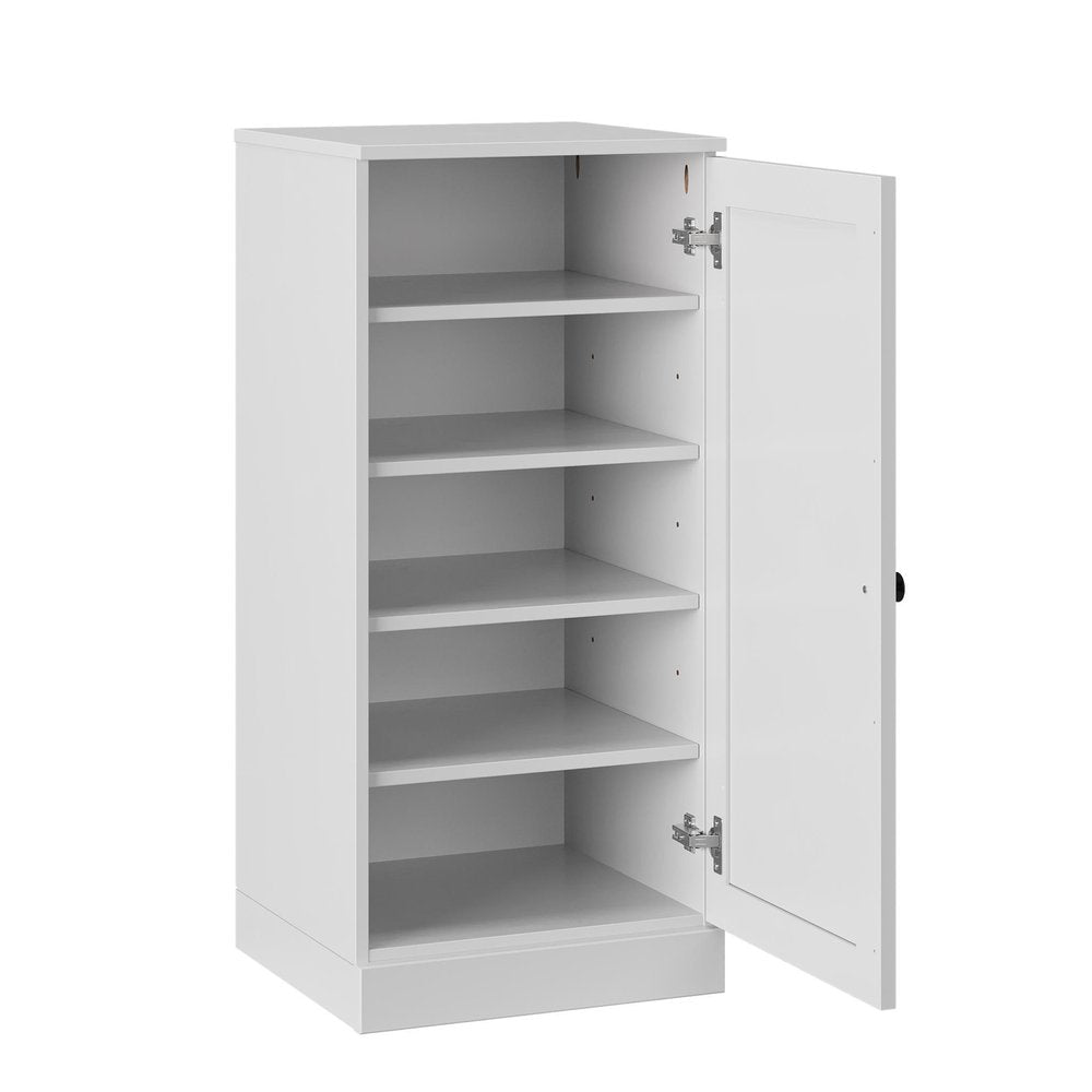 White Ten Pair Solid WoodShoe Storage Cabinet