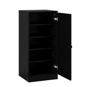 Black Ten Pair Solid WoodShoe Storage Cabinet