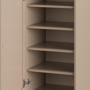 Beige Ten Pair Solid WoodShoe Storage Cabinet