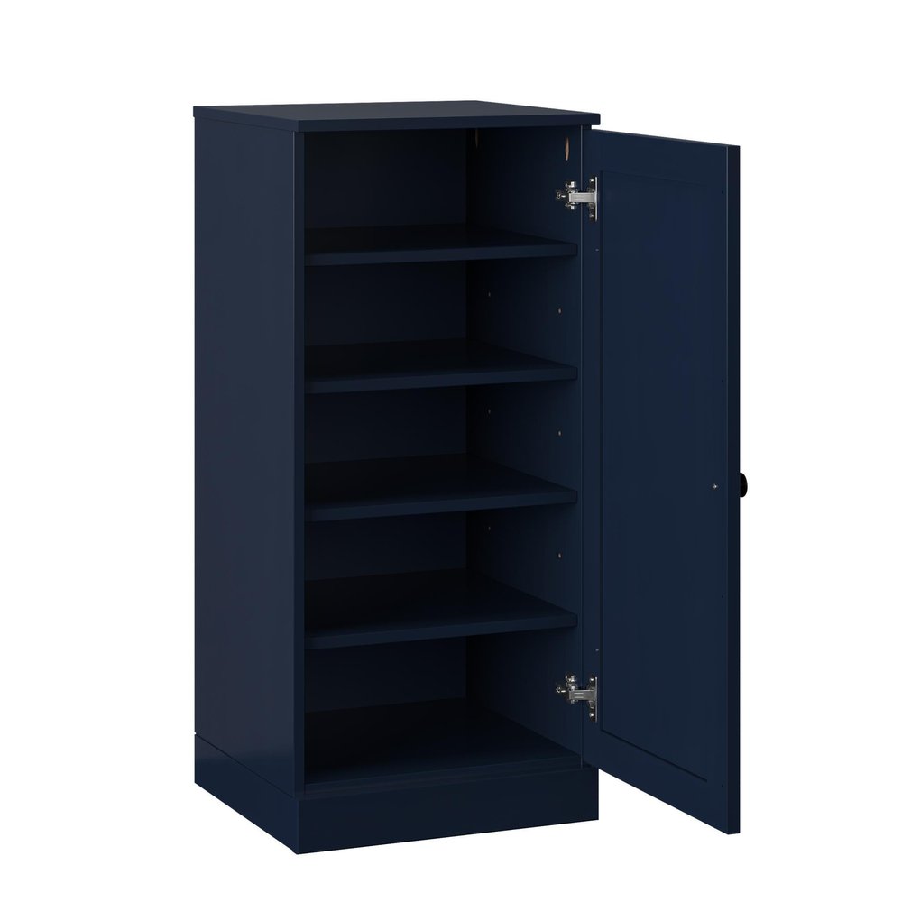 Navy Blue Ten Pair Solid WoodShoe Storage Cabinet