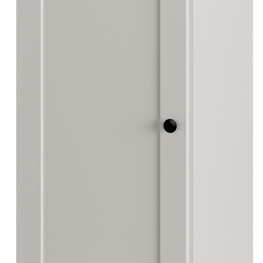 Off White Ten Pair Solid WoodShoe Storage Cabinet