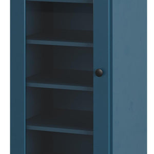 Teal Blue Ten Pair Solid WoodShoe Storage Cabinet