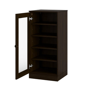Espresso Ten Pair Solid WoodShoe Storage Cabinet