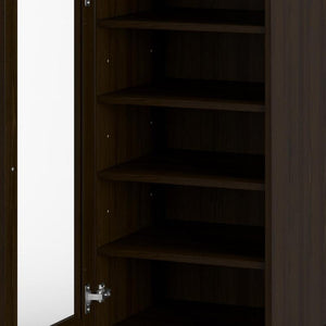 Espresso Ten Pair Solid WoodShoe Storage Cabinet