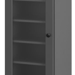 Gray Ten Pair Solid WoodShoe Storage Cabinet