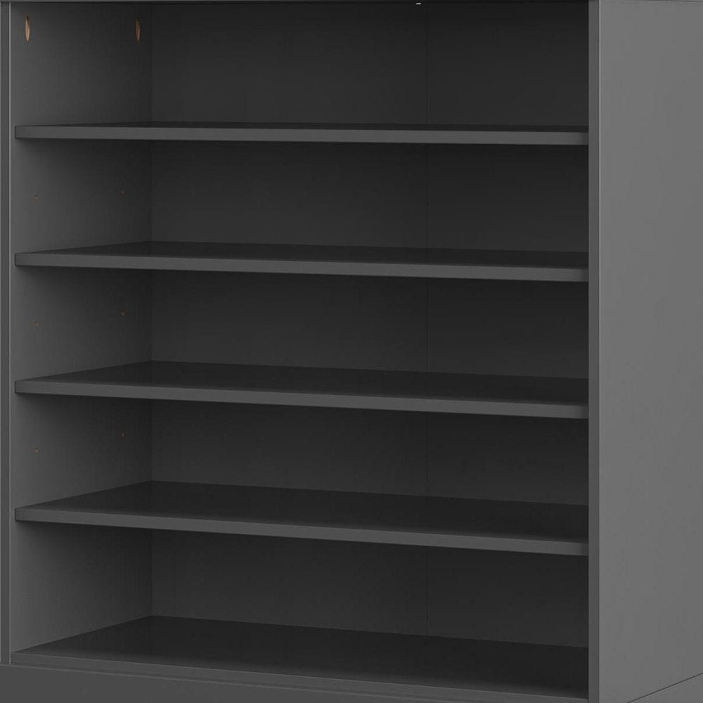 Gray Twenty Pair Solid WoodShoe Storage Cabinet