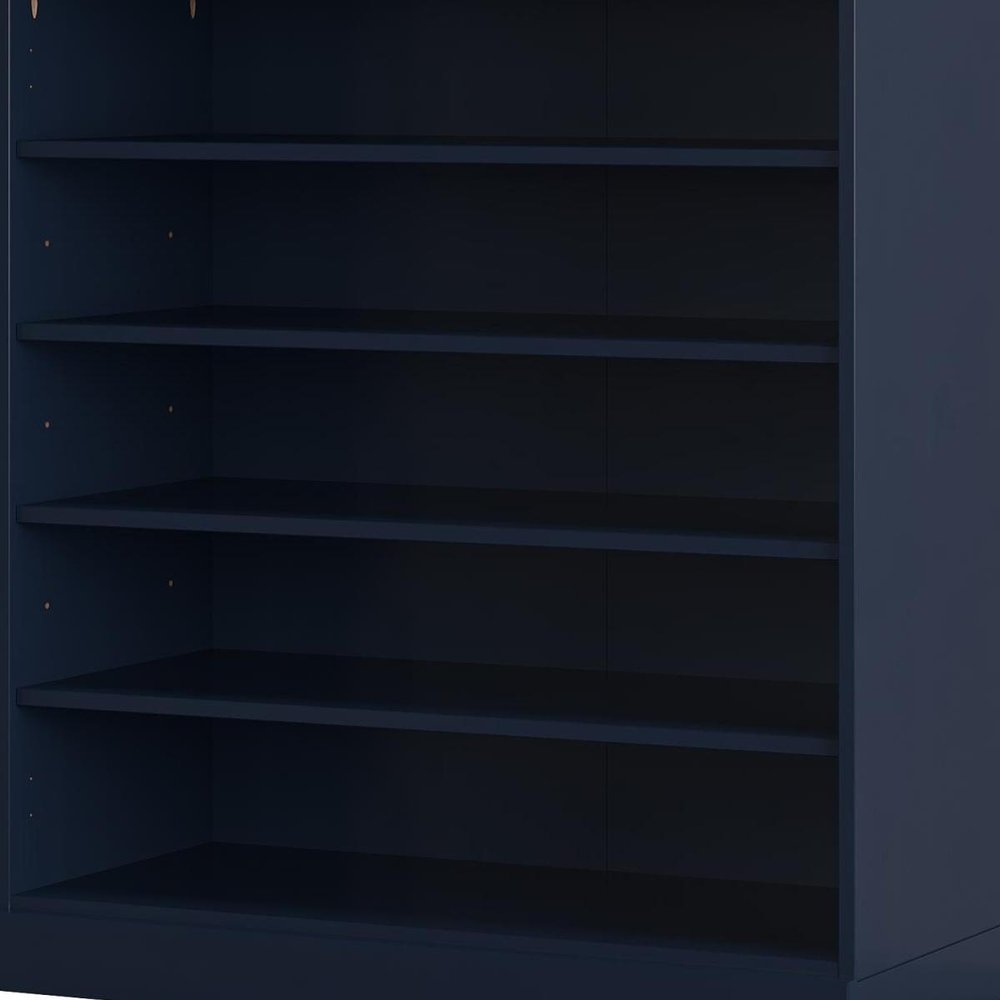 Navy Blue Twenty Pair Solid WoodShoe Storage Cabinet