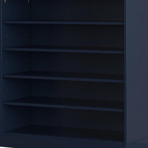 Navy Blue Twenty Pair Solid WoodShoe Storage Cabinet