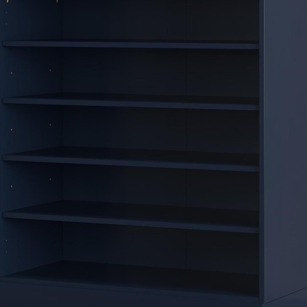 Navy Blue Twenty Pair Solid WoodShoe Storage Cabinet