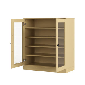 Yellow Twenty Pair Solid WoodShoe Storage Cabinet