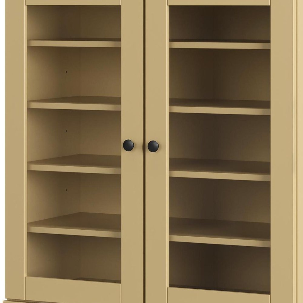Yellow Twenty Pair Solid WoodShoe Storage Cabinet