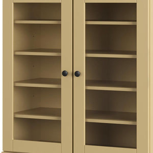 Yellow Twenty Pair Solid WoodShoe Storage Cabinet