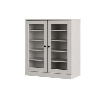 Off White Twenty Pair Solid WoodShoe Storage Cabinet